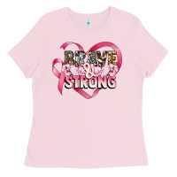 Bubblegum Pink brave and strong cancer awareness Ladies Tee - CowGirlArtShop