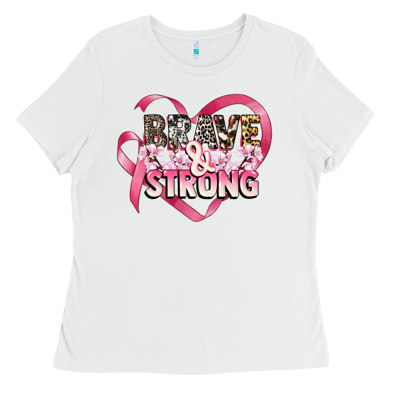 Brave And Strong Cancer Awareness Ladies Tee by CowGirlArtShop | Teevron