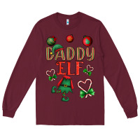 Burgundy Daddy Elf Long Sleeve Tee - BundleAndBundleShop