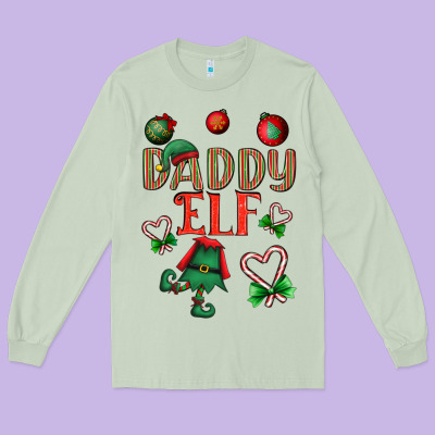 Daddy Elf Long Sleeve Tee Designed By Bundleandbundleshop