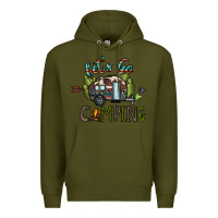 Army Green let's go camping Premium Hoodie - CowhideDigitalArt