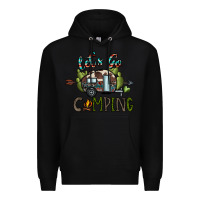 Black let's go camping Premium Hoodie - CowhideDigitalArt