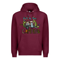 Burgundy let's go camping Premium Hoodie - CowhideDigitalArt