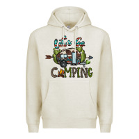 Oatmeal Heather let's go camping Premium Hoodie - CowhideDigitalArt