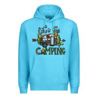 Ocean Blue let's go camping Premium Hoodie - CowhideDigitalArt