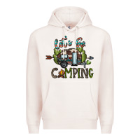 Pale Pink let's go camping Premium Hoodie - CowhideDigitalArt