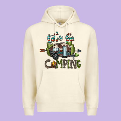 Let's Go Camping Premium Hoodie Designed By Cowhidedigitalart