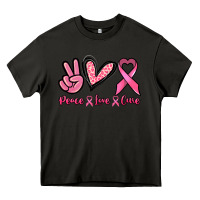Asphalt Peace love cure Cancer Awareness Heavy Core Tee - HowdyJamesFarm