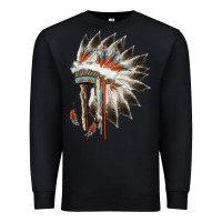 Black indian headress Premium Sweatshirt - AdoDesignShop