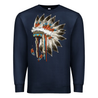 Navy indian headress Premium Sweatshirt - AdoDesignShop