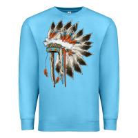Ocean Blue indian headress Premium Sweatshirt - AdoDesignShop