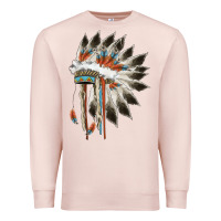 Pale Pink indian headress Premium Sweatshirt - AdoDesignShop