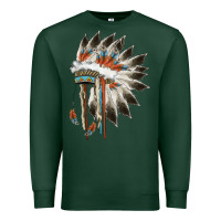 Sports Green indian headress Premium Sweatshirt - AdoDesignShop