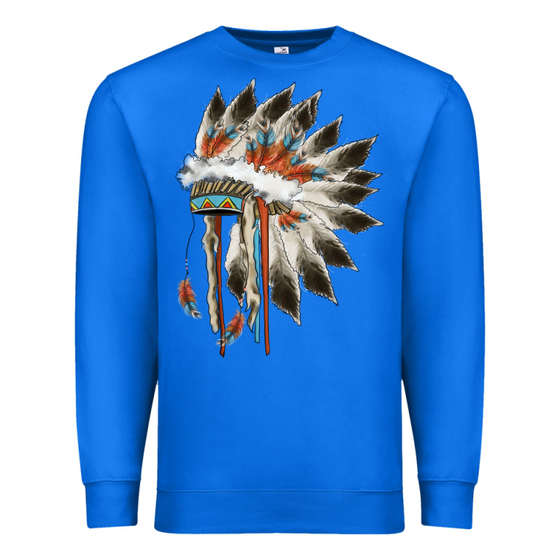 Indian Headress Premium Sweatshirt by AdoDesignShop | Teevron