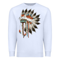 White indian headress Premium Sweatshirt - AdoDesignShop