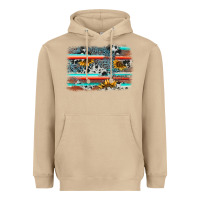 Mushroom serape cowhide sunflower background Heavyweight Hoodie - AdoDesignShop