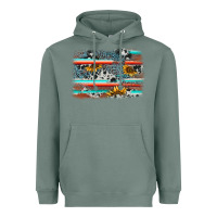 Sage serape cowhide sunflower background Heavyweight Hoodie - AdoDesignShop