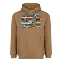 Toasted Coconut serape cowhide sunflower background Heavyweight Hoodie - AdoDesignShop