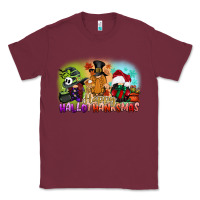 Burgundy happy hallothanksmas gnomes Classic Tee - CowGirlArtShop