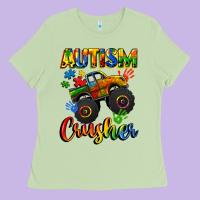 Autism Crusher Ladies Tee Designed By Cowgirlartshop
