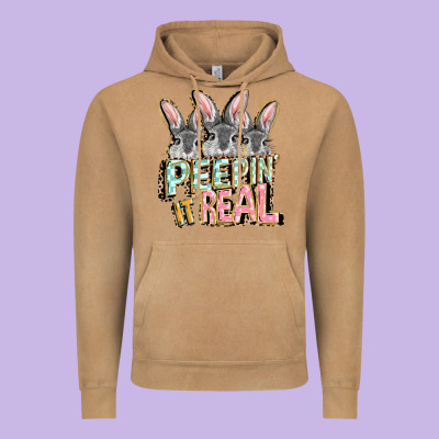 Peepin' It Real Easter Day Vintage Hoodie Designed By Fadigitalartstudio