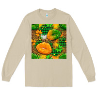 Mushroom Irish lips seamless pattern digital paper Long Sleeve Tee - BundleAndBundleShop