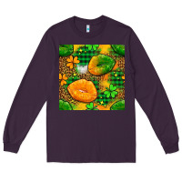 Plum Irish lips seamless pattern digital paper Long Sleeve Tee - BundleAndBundleShop
