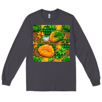 Smoke Irish lips seamless pattern digital paper Long Sleeve Tee - BundleAndBundleShop