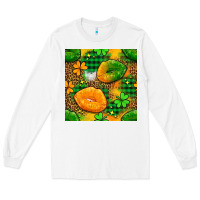 White Irish lips seamless pattern digital paper Long Sleeve Tee - BundleAndBundleShop