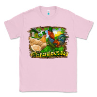 Bubblegum Pink It's St. Patrick's Day Rooster And Chicken Classic Tee - RanaPortraitStore