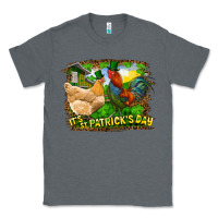 Charcoal Heather It's St. Patrick's Day Rooster And Chicken Classic Tee - RanaPortraitStore