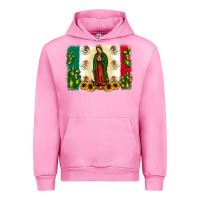 Fuchsia Pink mexican flag our lady of guadalupe Urban Hoodie - JahusDesignShop