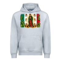Heather Grey mexican flag our lady of guadalupe Urban Hoodie - JahusDesignShop