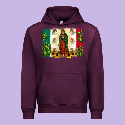 Mexican Flag Our Lady Of Guadalupe Urban Hoodie Designed By Jahusdesignshop