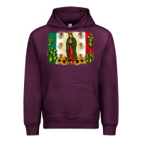 Mauve Wine mexican flag our lady of guadalupe Urban Hoodie - JahusDesignShop