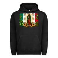 Pigment Black mexican flag our lady of guadalupe Urban Hoodie - JahusDesignShop