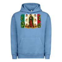 Pigment Pebble Blue mexican flag our lady of guadalupe Urban Hoodie - JahusDesignShop