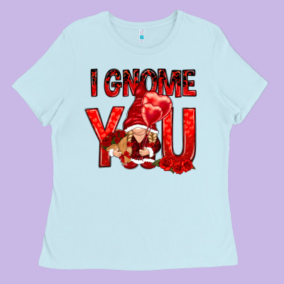 I Gnome You With Roses Valentine's Day Ladies Tee Designed By Howdyjamesfarm