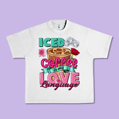 Iced Coffee Is My Love Language Valentine's Day Urban Heavy Tee Designed By Fadigitalartstudio