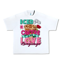 White Iced Coffee is my love language Valentine's Day Urban Heavy Tee - FaDigitalArtStudio
