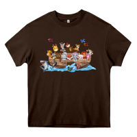 Chocolate Brown noahs ark Heavy Core Tee - texasbilliewilder