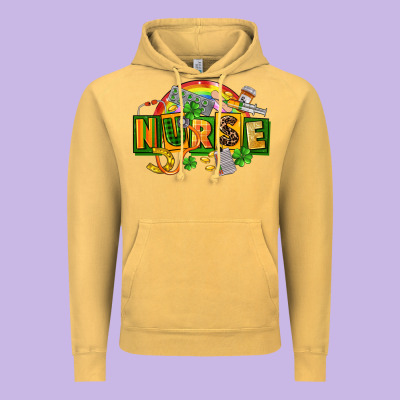 Nurse St Patricks Vintage Hoodie Designed By Fadigitalartstudio