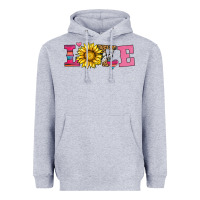Heather Grey love sunflower valentines day Heavyweight Hoodie - AdoDesignShop