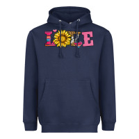 Navy love sunflower valentines day Heavyweight Hoodie - AdoDesignShop