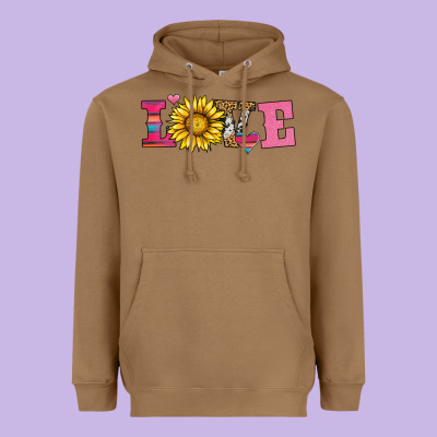 Love Sunflower Valentines Day Heavyweight Hoodie Designed By Adodesignshop