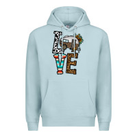 Blue Mist love caravan Premium Hoodie - CowhideDigitalArt