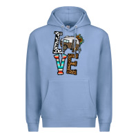 Colony Blue love caravan Premium Hoodie - CowhideDigitalArt
