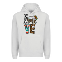 Dove Grey love caravan Premium Hoodie - CowhideDigitalArt