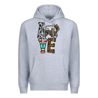 Heather Grey love caravan Premium Hoodie - CowhideDigitalArt