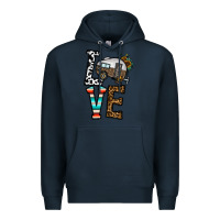 Navy love caravan Premium Hoodie - CowhideDigitalArt